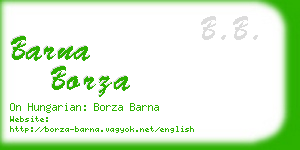 barna borza business card